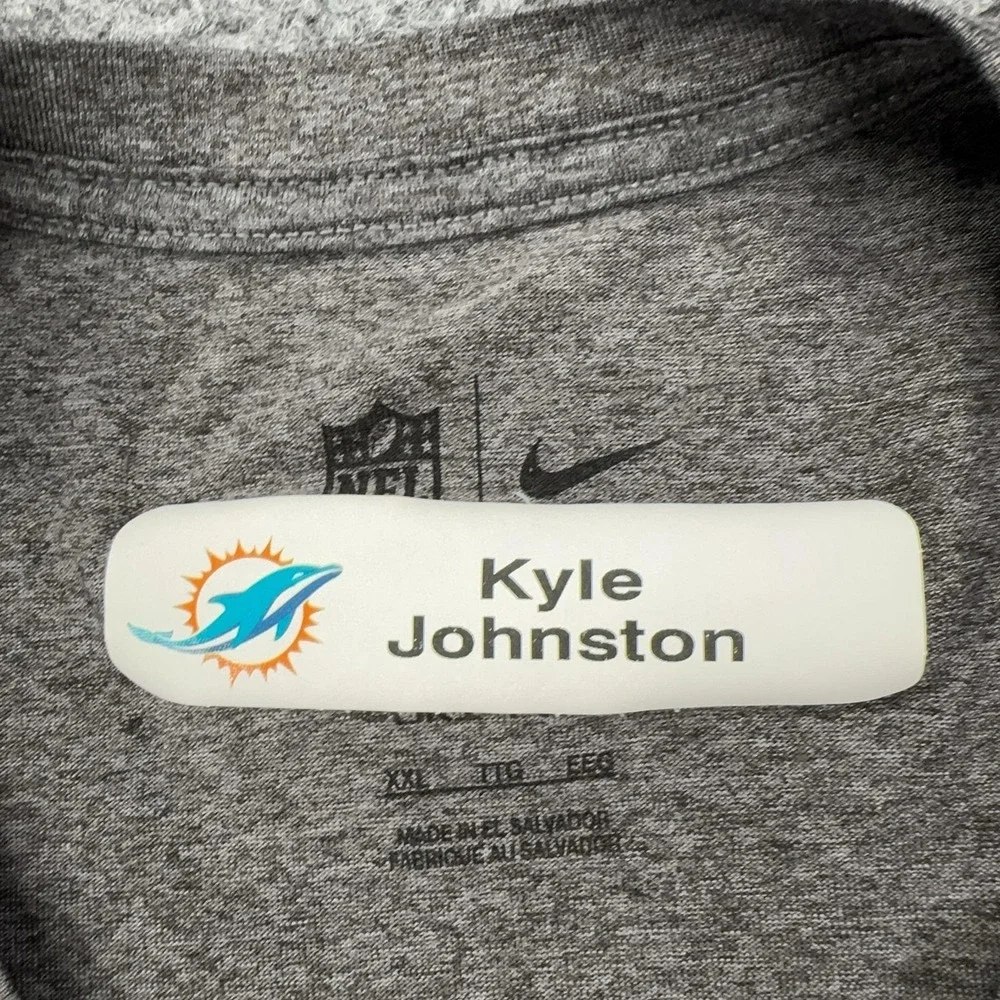 Miami Dolphins Shirt Mens 2XL Gray Player Issued NFL Football Nike Short Sleeve